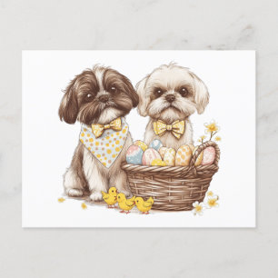 Cartes Pour Fêtes Annuelles Chiens de Pâques Chih Tzu