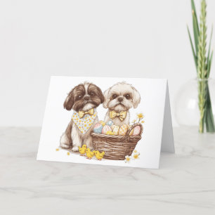 Cartes Pour Fêtes Annuelles Chiens de Pâques Chih Tzu