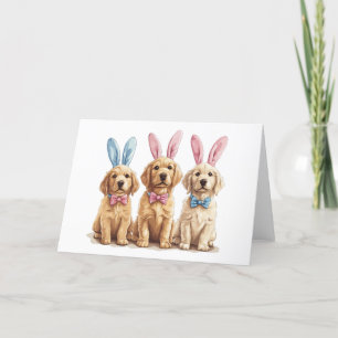 Cartes Pour Fêtes Annuelles Chiens de Pâques Golden Retriever Chiens Bunny Ore