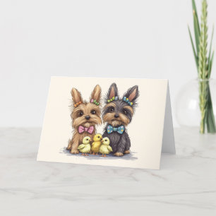Cartes Pour Fêtes Annuelles Chiens de Pâques Yorkshire Terrier