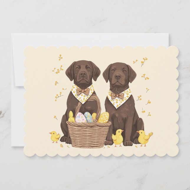 Cartes Pour Fêtes Annuelles Chiens de récupération du labrador de pâques (Devant)