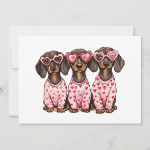 Cartes Pour Fêtes Annuelles Chiens de Saint-Valentin Dachshund