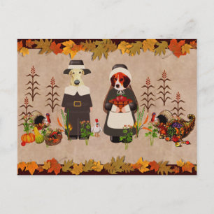 Cartes Pour Fêtes Annuelles Chiens de Thanksgiving