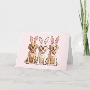 Cartes Pour Fêtes Annuelles Chiens de triage de Pâques Jaunes du Labrador