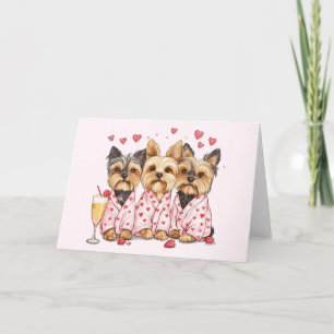Cartes Pour Fêtes Annuelles Chiens de Yorkie de la Saint-Valentin