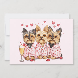 Cartes Pour Fêtes Annuelles Chiens de Yorkie de la Saint-Valentin
