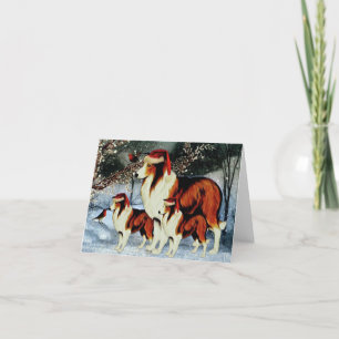 Cartes Pour Fêtes Annuelles Chiens du Père Noël