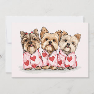 Cartes Pour Fêtes Annuelles Chiens du Yorkshire Terrier de Valentines Day