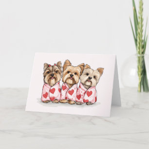 Cartes Pour Fêtes Annuelles Chiens du Yorkshire Terrier de Valentines Day