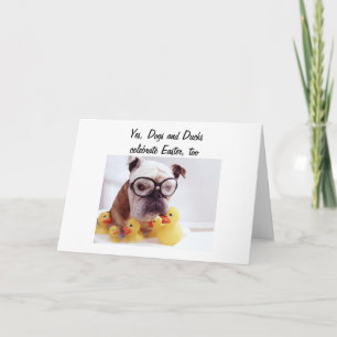 CARTES POUR FÊTES ANNUELLES CHIENS/DUCK CÉLÉBRER PÂQUES