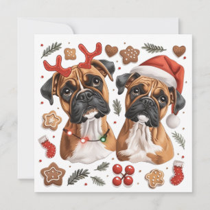 Cartes Pour Fêtes Annuelles Chiens en boîte de Noël
