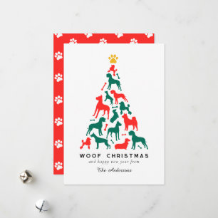 Cartes Pour Fêtes Annuelles Chiens mignons Arbre de Noël Malheur de Noël