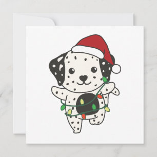 Cartes Pour Fêtes Annuelles Chiens mignons d'hiver de Noël dalmate
