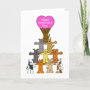 Cartes Pour Fêtes Annuelles Chiens mignons Heureuses Saintes-Valentin