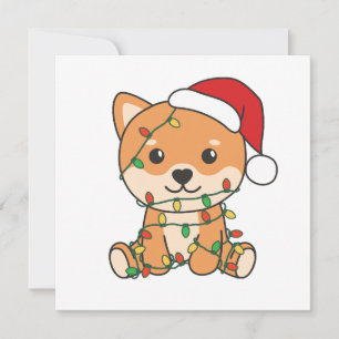 Cartes Pour Fêtes Annuelles Chiens mignons hivernaux Shiba Inu Noël