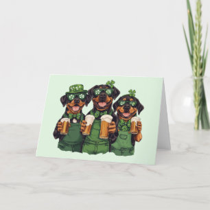 Cartes Pour Fêtes Annuelles Chiens Rottweiler de la Saint-Patrick
