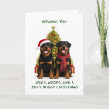 Chiens Rottweiler Noël
