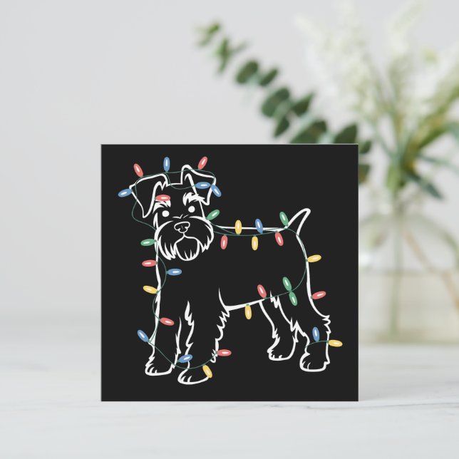 Cartes Pour Fêtes Annuelles Chiens Schnauzer Arbre de Noël Xmas Animal de comp (Debout devant)