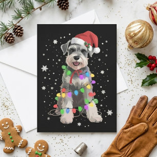 Cartes Pour Fêtes Annuelles Chiens Schnauzer Arbre Noël Xmas Animal Familier C