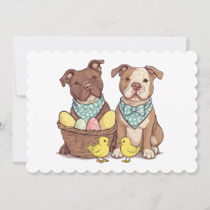 Cartes Pour Fêtes Annuelles Chiens taureaux de Pâques