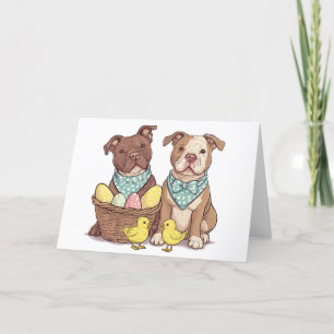 Cartes Pour Fêtes Annuelles Chiens taureaux de Pâques