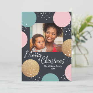 Cartes Pour Fêtes Annuelles Chiffres de fête moderne Snowy Photo Noël