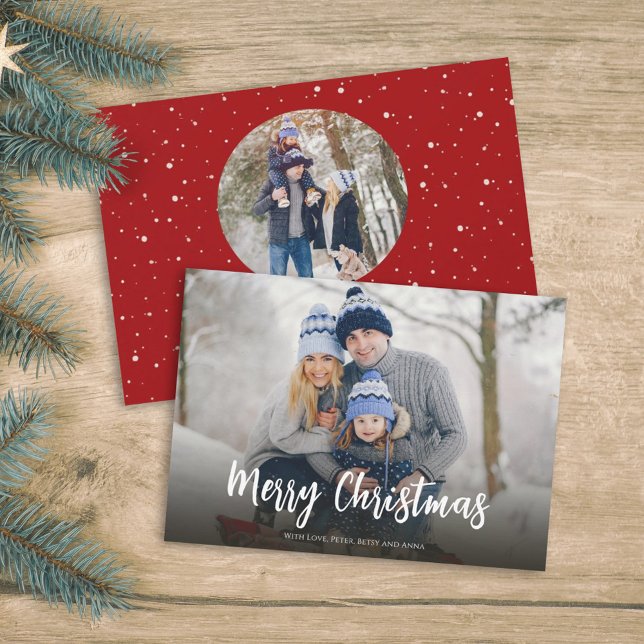 Cartes Pour Fêtes Annuelles Chiffres rouges minimaux de Noël Simple Festif 2 p (Créateur téléchargé)