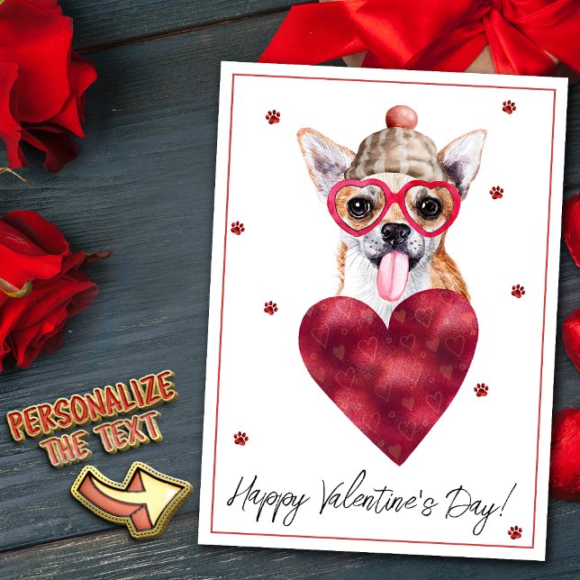 Cartes Pour Fêtes Annuelles Chihuahua Amoureux des chiens Valentine Cadeau (Créateur téléchargé)