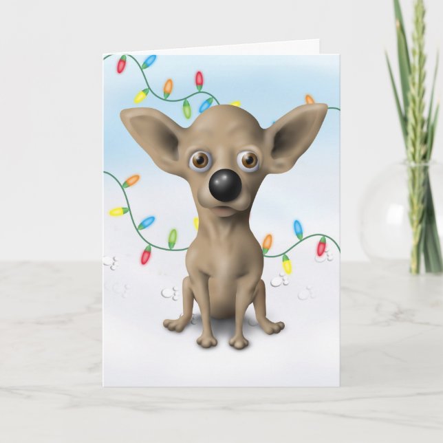 Cartes Pour Fêtes Annuelles Chihuahua CHI1 Noël (Devant)