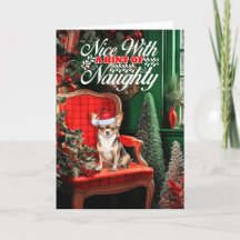 Chihuahua Chien de Noël Naughty ou Nice