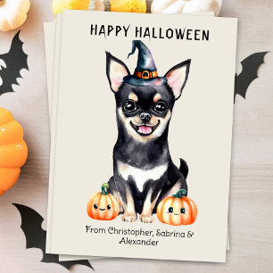 Cartes Pour Fêtes Annuelles Chihuahua Chien Halloween heureux