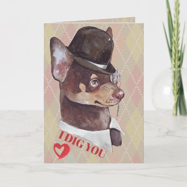 Cartes Pour Fêtes Annuelles Chihuahua Chien Je T'Ai Creusé (Devant)