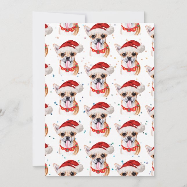 Cartes Pour Fêtes Annuelles Chihuahua Chiot À Santa Hat Motif de Noël (Devant)