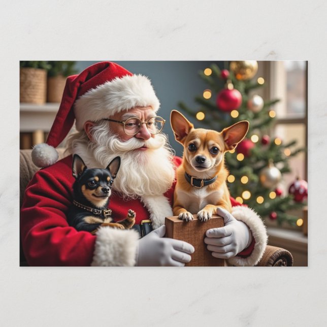 Cartes Pour Fêtes Annuelles Chihuahua Christmas Card (Devant)