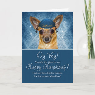 Cartes Pour Fêtes Annuelles Chihuahua drôle de Hanoukka dans une kippa
