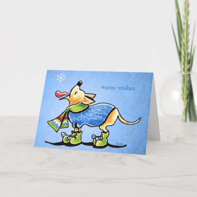 Cartes Pour Fêtes Annuelles Chihuahua Flèches de neige hiver Noël sur mesure (Devant)