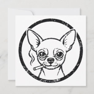 Cartes Pour Fêtes Annuelles Chihuahua Fumeur Vintage Animalerie Rétro Cigarett