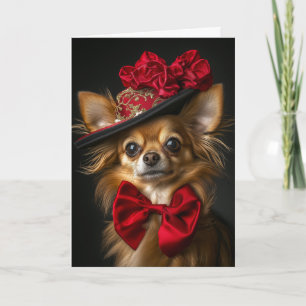 Cartes Pour Fêtes Annuelles Chihuahua Noël Élégant Chien Victorien