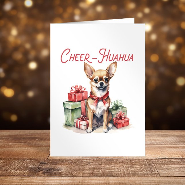 Cartes Pour Fêtes Annuelles Chihuahua Noël Joyeux Vacances amusantes (Créateur téléchargé)