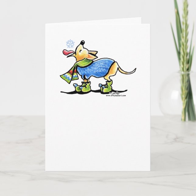 Cartes Pour Fêtes Annuelles Chihuahua Snowflake Salutation de Noël personnalis (Devant)