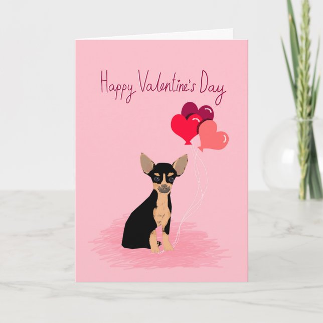 Cartes Pour Fêtes Annuelles Chihuahua Valentines Love Card - chien mignon (Devant)