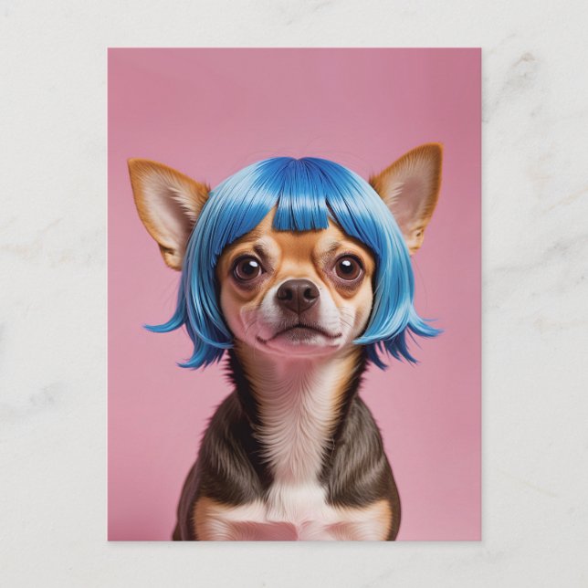 Cartes Pour Fêtes Annuelles Chihuahua wig (Devant)