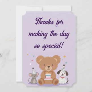 Cartes Pour Fêtes Annuelles Childish Thank You Birthday Card Fun Kids Party