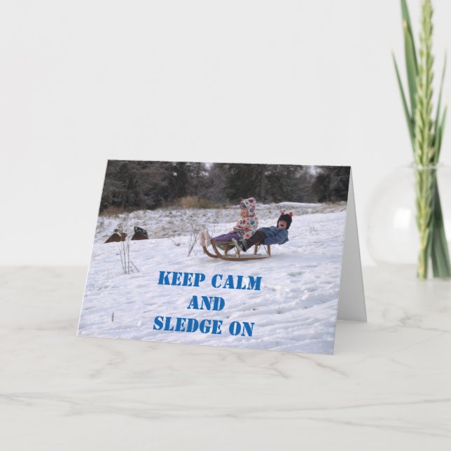Cartes Pour Fêtes Annuelles Children sledging (Devant)