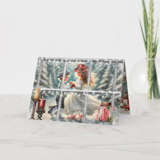 Cartes Pour Fêtes Annuelles Children's Cowboy Christmas Waltz Christmas Card