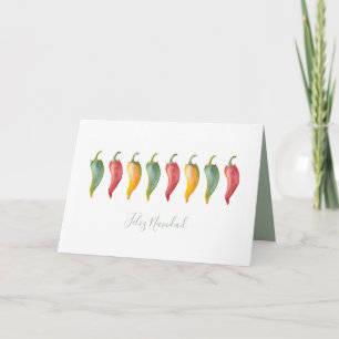 Cartes Pour Fêtes Annuelles Chili Peppers Feliz Navidad Christmas