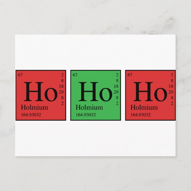 Cartes Pour Fêtes Annuelles Chimie de Noël (Devant)