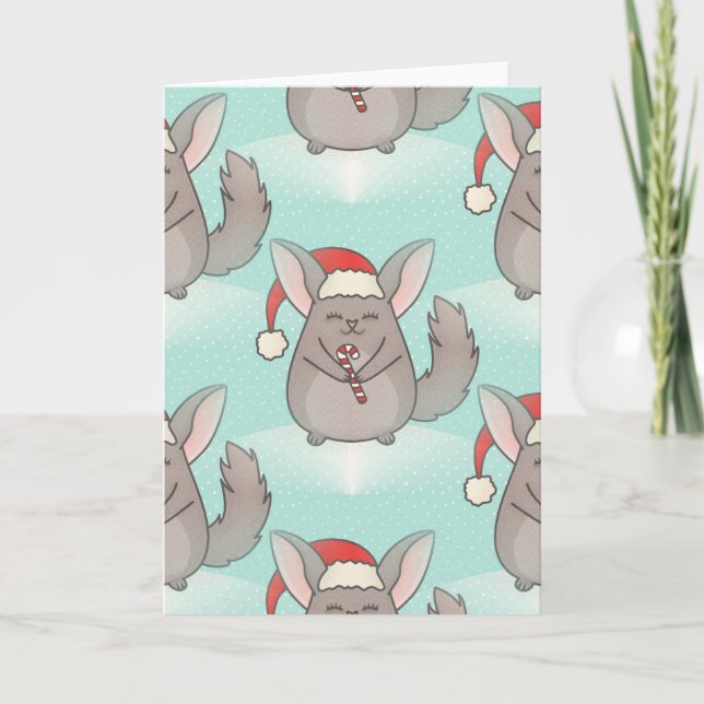 Cartes Pour Fêtes Annuelles chinchillas de noël (Devant)