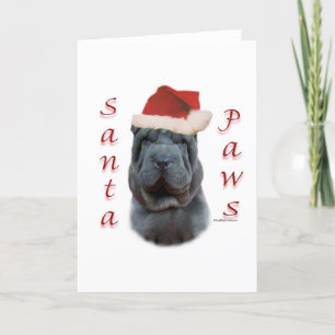 Cartes Pour Fêtes Annuelles Chine Shar-Pei Père Noël Paws
