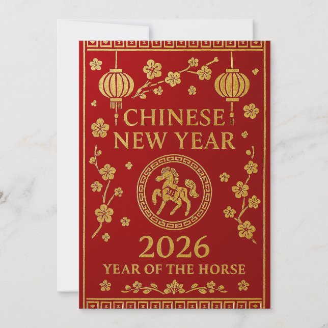 Cartes Pour Fêtes Annuelles Chinese New Year 2026 - Year of the Horse (Devant)